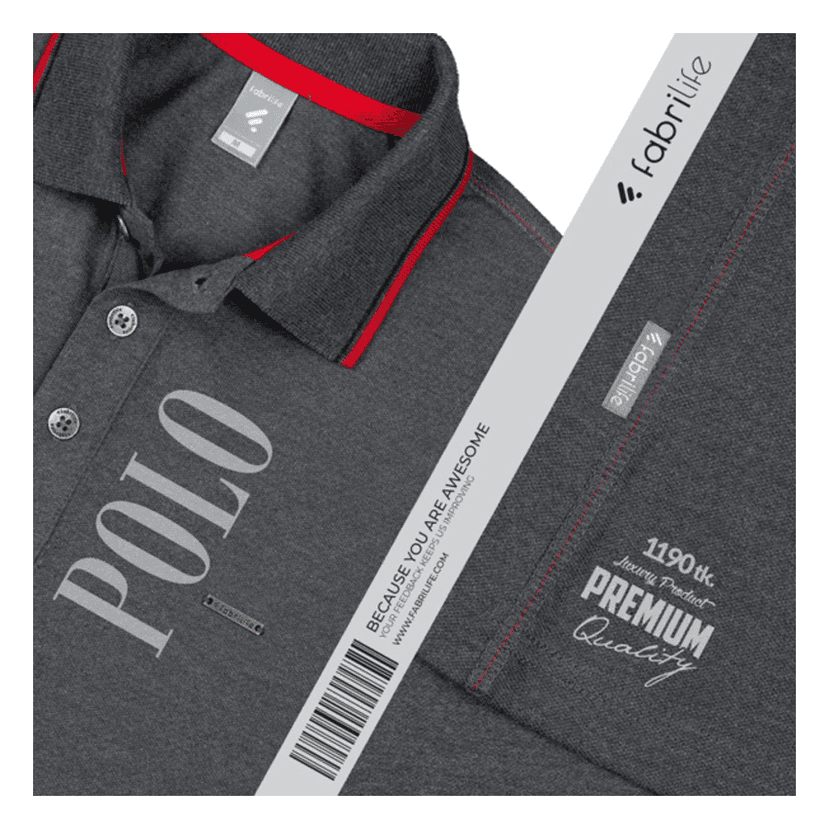 Fabrilife Premium Double PK Cotton Polo - Anthra Melange