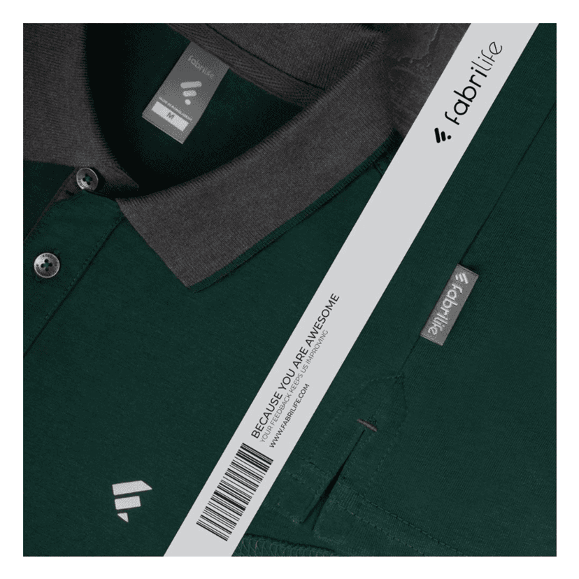 Fabrilife Single Jersey Knitted Cotton Polo - Green