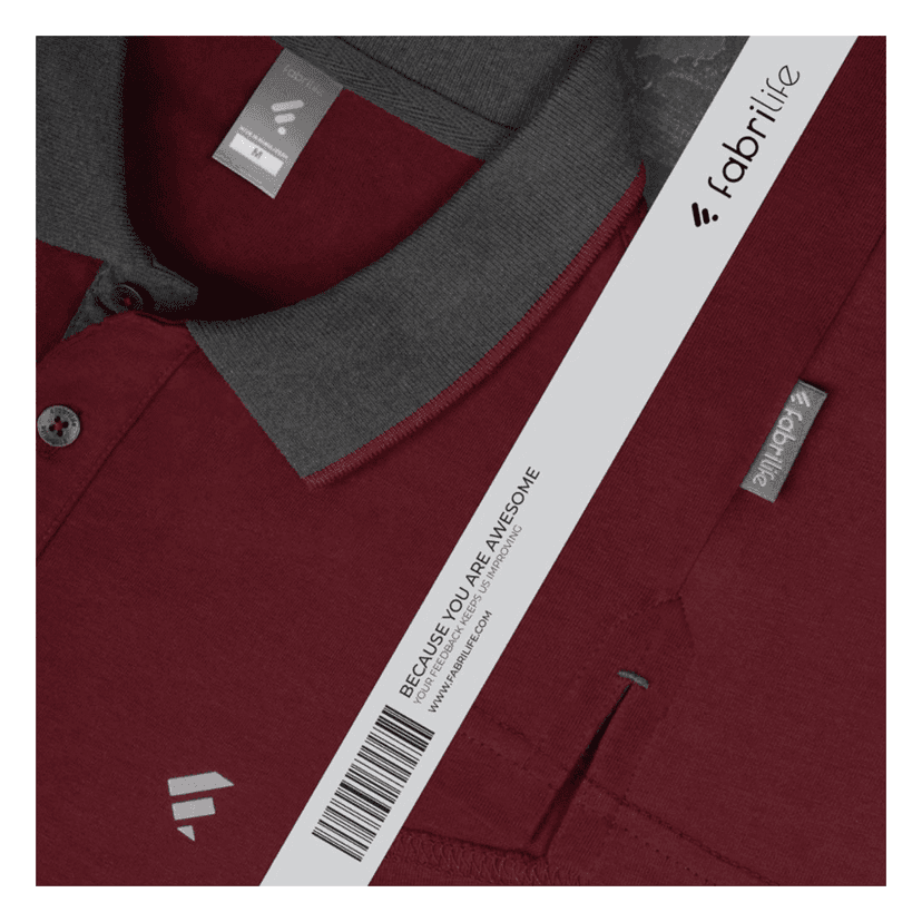 Fabrilife Single Jersey Knitted Cotton Polo - Maroon