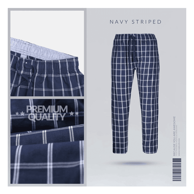 Mens Premium Trouser - Navy Striped