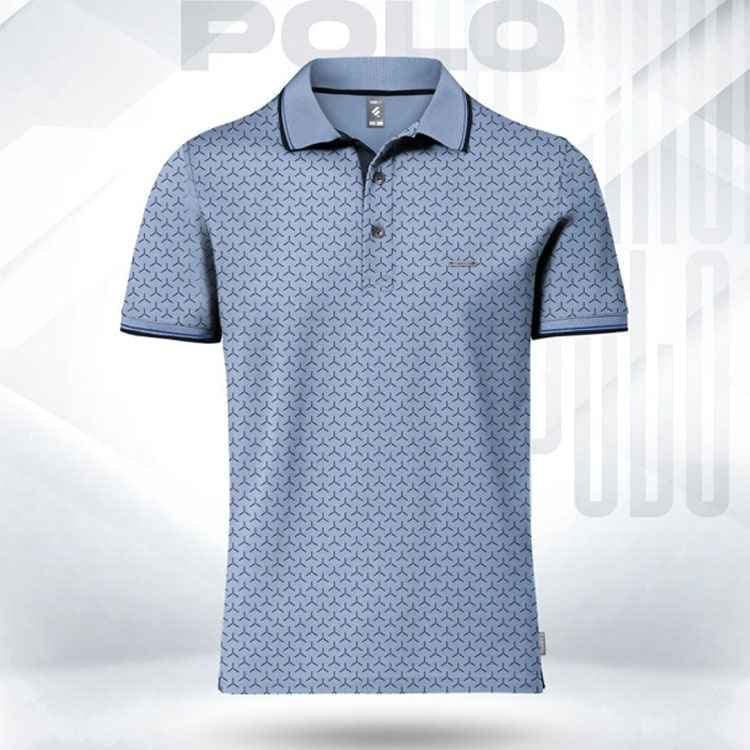 Fabrilife Premium Elite Edition Double PK Cotton Polo - Sky Blue