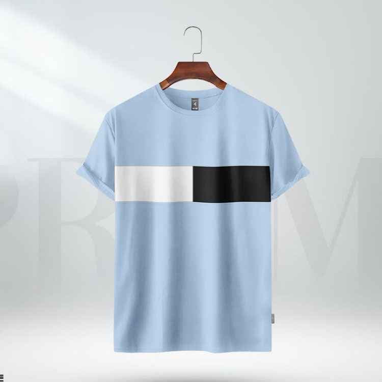 Fabrilife Mens Premium Designer Edition T Shirt - Sky Blue