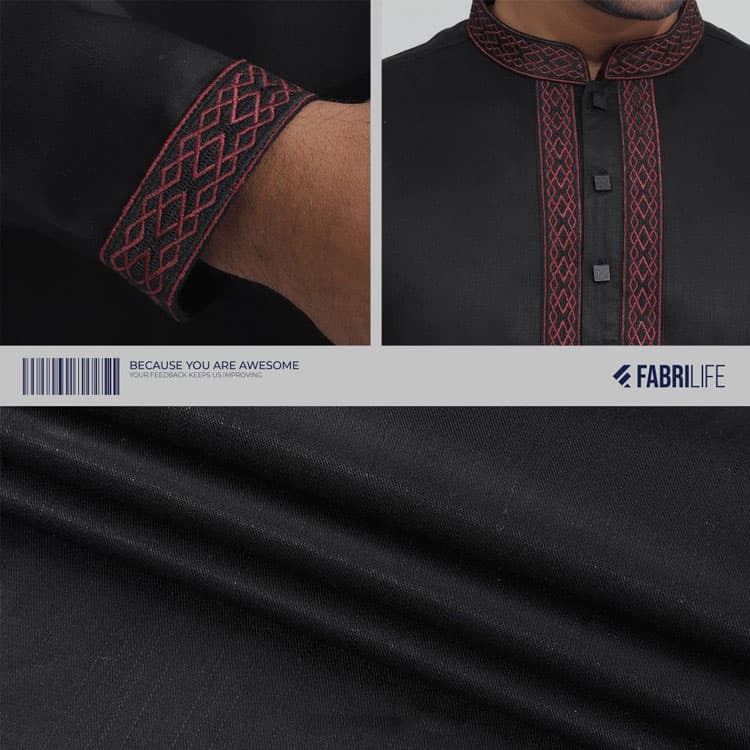 Premium embroidery Panjabi - Qara
