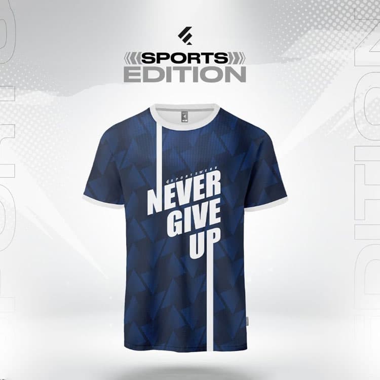 Fabrilife Mens Premium Sports T-shirt - Never Give Up